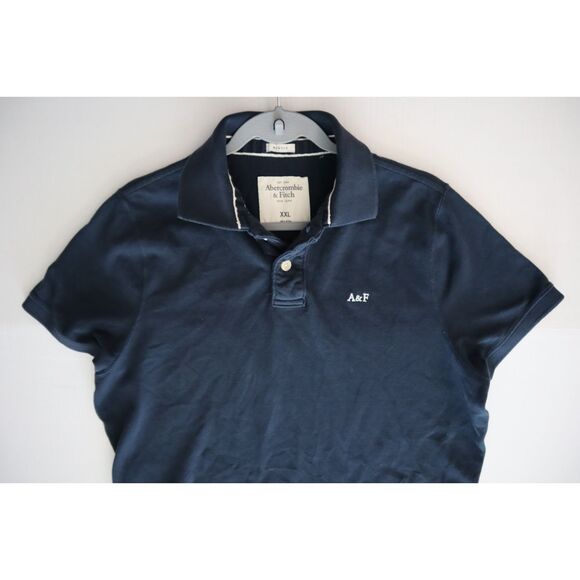 Abercrombie & Fitch 121-224-0485-023 Men's Sz 2XL Navy Blue Muscle Polo Shirt - Picture 8 of 10